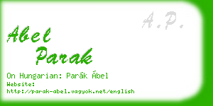 abel parak business card