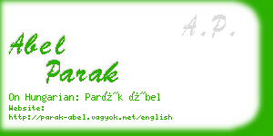 abel parak business card